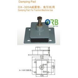 Absorber, damping pad for traction machine