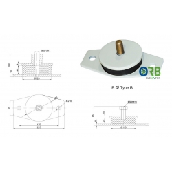 Absorber, damping pad for traction machine