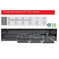 3panel, side-VVVF Elevator car door operator