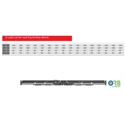 6 panel, center opening, landing door device/hanger