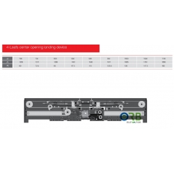 4 panel, Center opening, landing door device/hanger