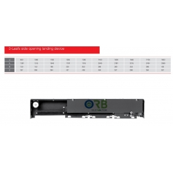 3 panel, side opening, landing door device/hanger