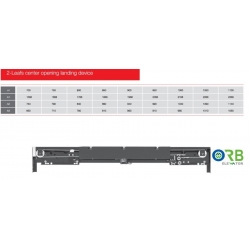 2 panel, Center opening, landing door device/hanger